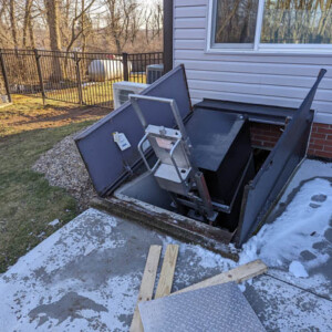 We have the equipment and experience to move all types and sizes of safe. We recently moved this gun safe out of one residential basement and into another. safe move residential gun safe basement